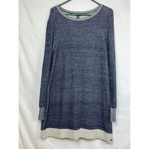 Hatley Women's Size XL Blue Long Sleeve Knee Length Pullover Sweater Dress